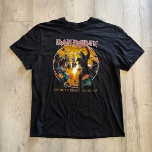 Iron Maiden Legacy of the Beast Tour 2022 metal band tee black graphic shirt